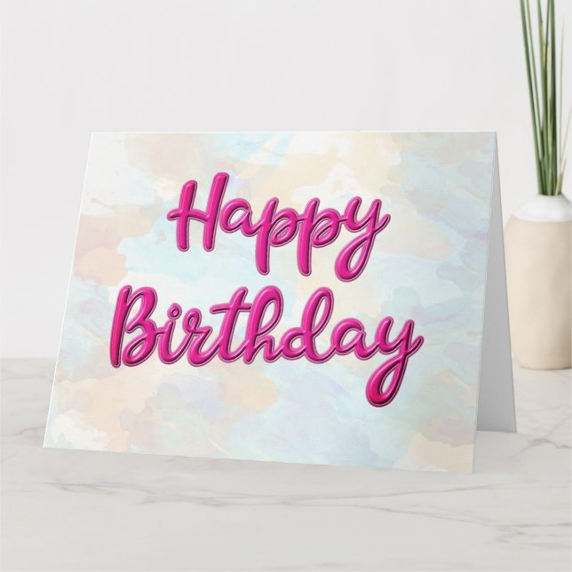 Happy Birthday Customizable Magenta XL Begrüßung Karte