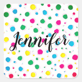 Happy Birthday Customize Quadratischer Aufkleber