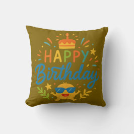 Happy Birthday | Cute Sunshine Throw Pillow Kissen
