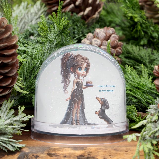 Happy Birthday Dackel Anime Schneekugeln (Winter)