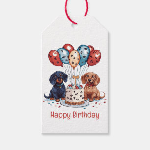 Happy Birthday Dackel Hunde Geschenkanhänger
