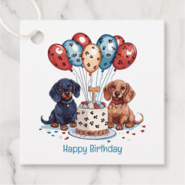 Happy Birthday Dackel Hunde Geschenkanhänger