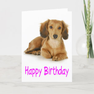 Happy Birthday Dackel Puppy Dog Card Karte