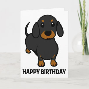 Happy Birthday Dackel Puppy Dog Note Card Karte