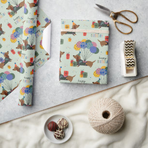 Happy Birthday Dackeln  Geschenkpapier