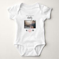 HAPPY BIRTHDAY DADDY BABY BODYSUIT CUSTOM TEXT