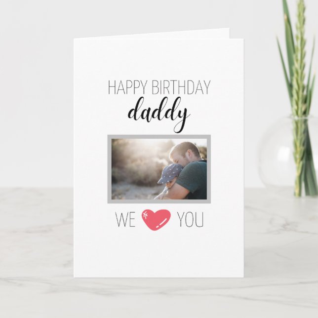 HAPPY BIRTHDAY DADDY CARD PERSONALISIERTES FOTO KARTE (Vorderseite)