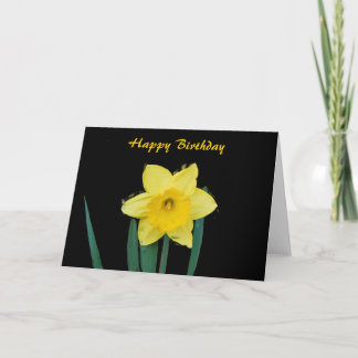 Happy Birthday Daffodil in Ölen Karte