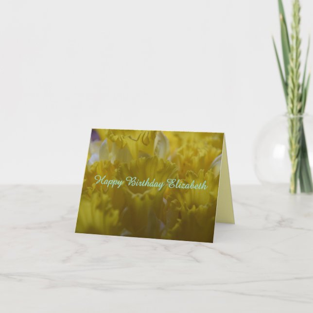 Happy Birthday Daffodils Personalizable Card Karte (Vorderseite)