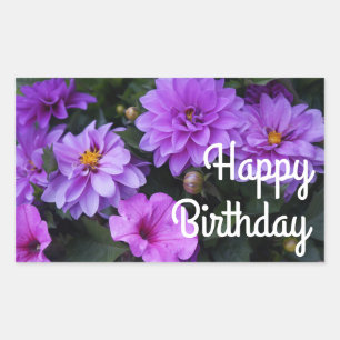 Happy Birthday Dahlia Lilac und Petunia Stickers