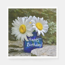 Happy Birthday Daisies Serviette