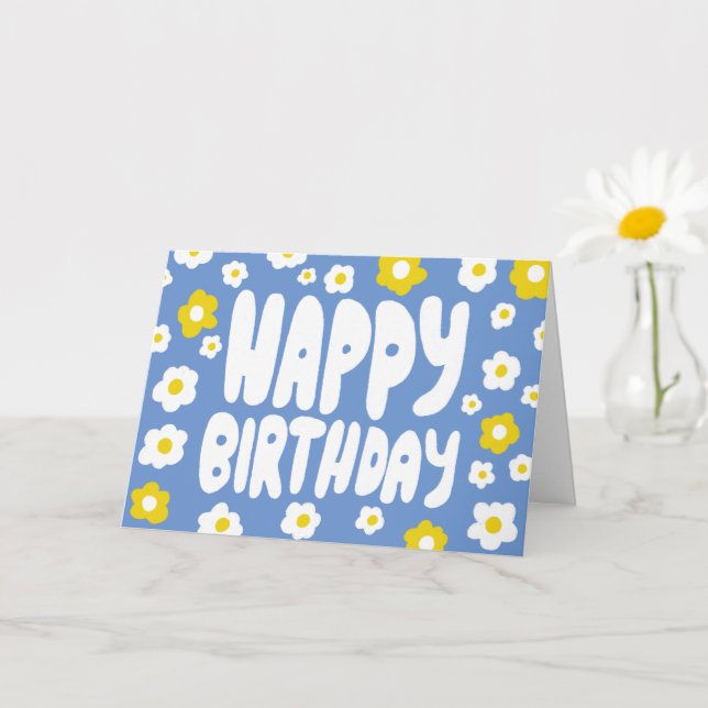 HAPPY BIRTHDAY Daisis Bubble Letters CUSTOM Bday Karte (Kleine Pflanze)