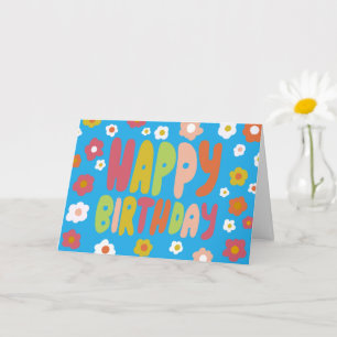 HAPPY BIRTHDAY Daisis Bubble Letters CUSTOM Bday Karte