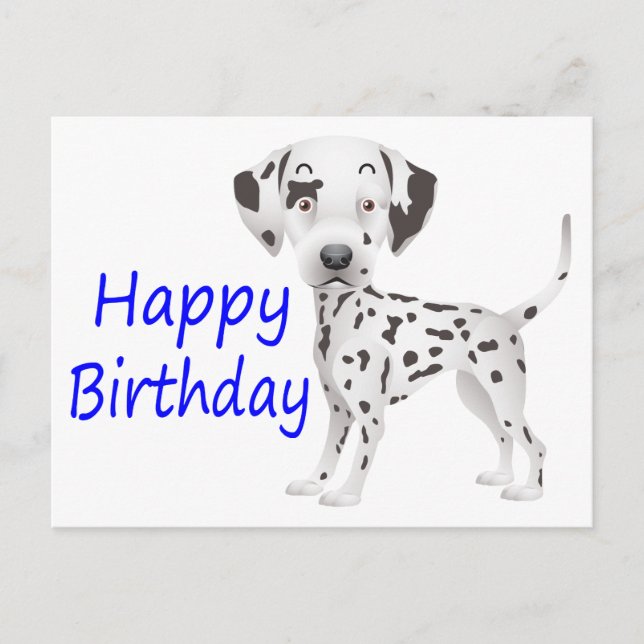 Happy Birthday Dalmatiner Puppy Dog Postkarte (Vorderseite)