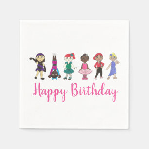 Happy Birthday Dance Themed Party Ballet Stich Jaz Serviette