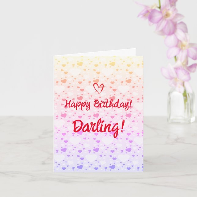 Happy Birthday Darling, Liebe Herz der Moderne Karte (Orchidee)