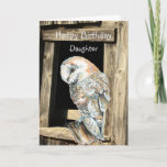 Happy Birthday Daughter Aquarell Barn Owl Feiertagskarte<br><div class="desc">Alles Gute zum Geburtstag der Tochter,  die jedes Jahr nachdenklich,  freundlich und liebenswert ist. Wasserfarbenauge</div>
