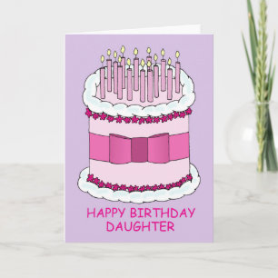 Happy Birthday Daughter Cake und Candles Karte