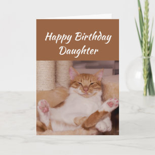 Happy Birthday Daughter Celebrate Funny Cat Karte