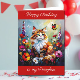  Happy Birthday Daughter | Cute Cat   Karte