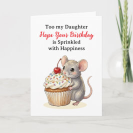 Happy Birthday Daughter | Cute Mouse Karte