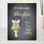 Happy Birthday Daughter Fairy Design Karte<br><div class="desc">Hübsch Happy Birthday Daughter Design Grußkarte.</div>