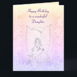 Happy Birthday Daughter Fairy Design Karte<br><div class="desc">Schöne Moonstone Fairy Design Happy Birthday Daughter Grußkarte.</div>