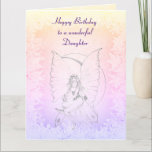 Happy Birthday Daughter Fairy Design Karte<br><div class="desc">Schöne Moonstone Fairy Design Happy Birthday Daughter Grußkarte.</div>
