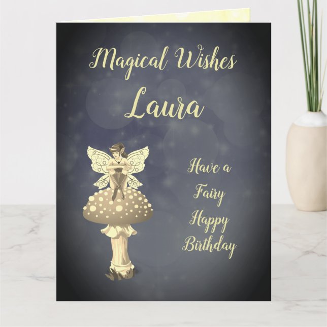 Happy Birthday Daughter Fairy Design Karte (Vorderseite)