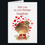 Happy Birthday Daughter Niedlich Duck Red Boots<br><div class="desc">Alles Gute zum Geburtstag einer Tochter,  die so einzigartig,  skurril und süß wie eine Ducky in roten Gummistiefeln ist. Fun Wasserfarbenente für diese besondere Tochter</div>