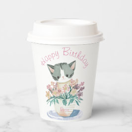 Happy Birthday Daughter | Niedlicher Kittname Pappbecher