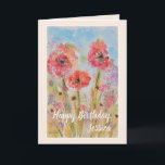 Happy Birthday Daughter Personalisiert Karte<br><div class="desc">Schöne Mohn Blume Abstrakte Wasserfarbkarte. Handgemalte Aquarellkunst Inside Message vollständig anpassbar.</div>