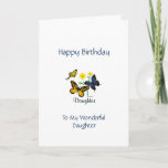 Happy Birthday Daughter - Schmetterlinge Karte<br><div class="desc">Christliche Geburtstagskarte für Tochter!   Enthält Text und Schrift.  Kann auch mit den Vorlagenwerkzeugen personalisiert und angepasst werden.</div>