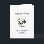 Happy Birthday Daughter - Schmetterlinge Karte<br><div class="desc">Christliche Geburtstagskarte für Tochter!   Enthält Text und Schrift.  Kann auch mit den Vorlagenwerkzeugen personalisiert und angepasst werden.</div>