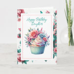 Happy Birthday Daughter | Shabby Chic Floral Karte<br><div class="desc">Hübsches florales Shabby Chic Vintages Geschenk mit hübschem Bogen und Blume auf der personalisierten Geburtstagskarte für Ihre Tochter.</div>