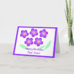 Happy Birthday Dear Sister Karte<br><div class="desc">Contemporary flower card for a dear Sister,  add names and any extra message,  or change the relative/recipient</div>
