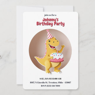 Happy Birthday Dino Einladung