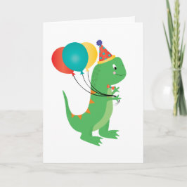 Happy Birthday Dinosaur Balloons Karte