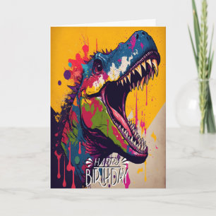 Happy Birthday Dinosaur Childrens Modern Card Karte