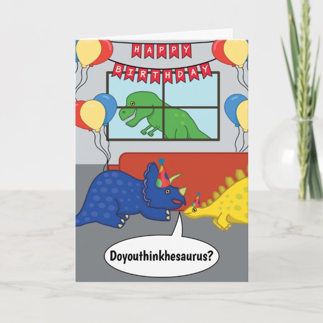 Happy Birthday Dinosaur Joke Meme Card Karte (Vorderseite)