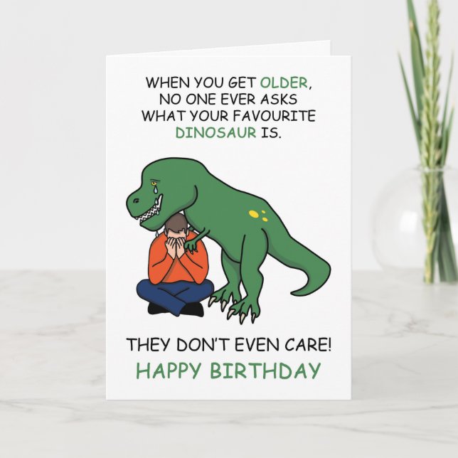 Happy Birthday Dinosaur Joke Meme Karte (Vorderseite)