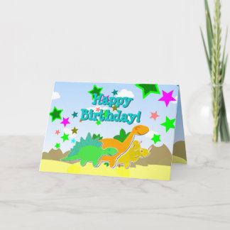 Happy Birthday Dinosaurs Card Karte