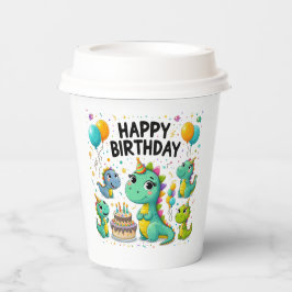 Happy Birthday Dinosaurs Paper Cups Pappbecher