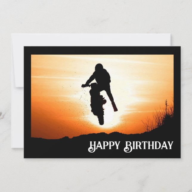 Happy Birthday Dirt Bike Sporty Geburtstag (Vorderseite)