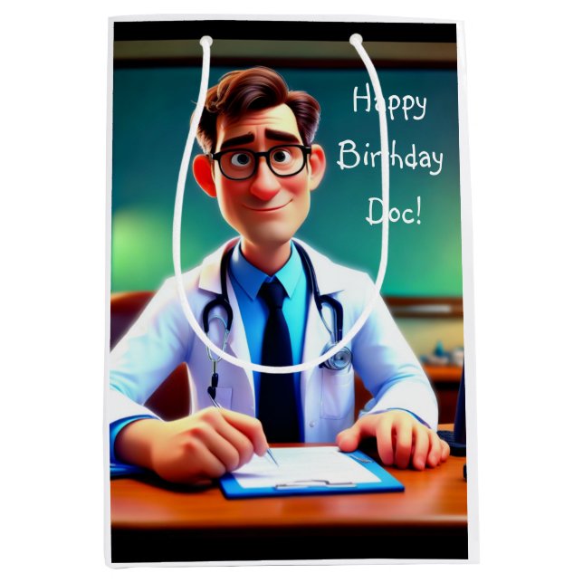 Happy Birthday Doc Mittlere Geschenktüte (Vorderseite)