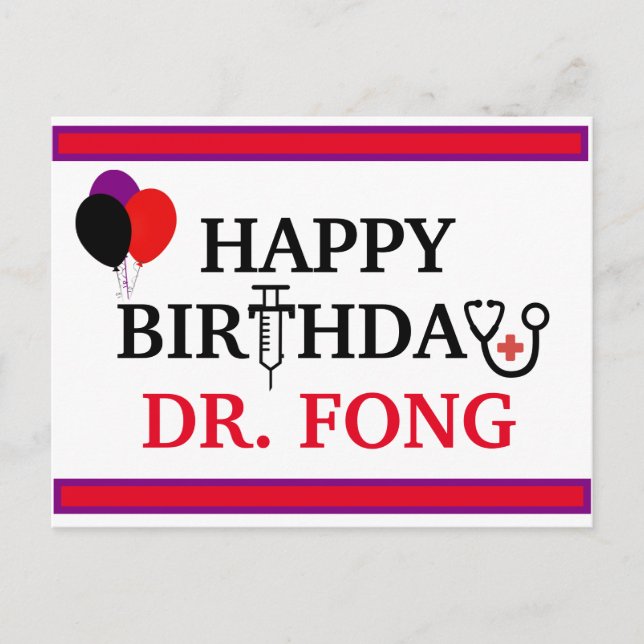 Happy Birthday - Doctor Healthcare Medical Postcar Postkarte (Vorderseite)