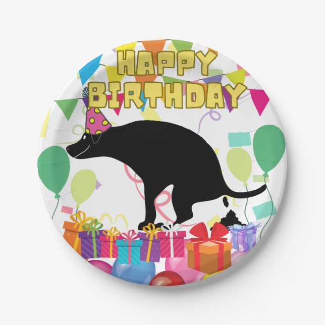 Happy Birthday Dog Pappteller (Vorderseite)
