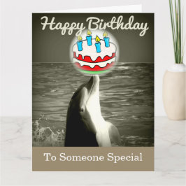 Happy Birthday Dolphin Art Card Karte