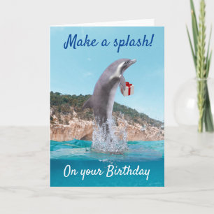 Happy Birthday Dolphin Make a Splah Karte