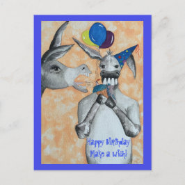 Happy Birthday Donkey Postkarte